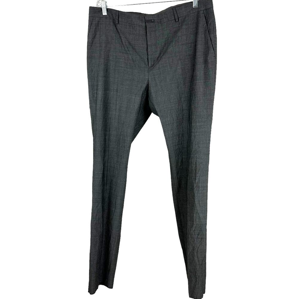 John Varvatos NWT 100% Virgin Wool Men's Unhemmed Size 54 Dress Pants Gray
